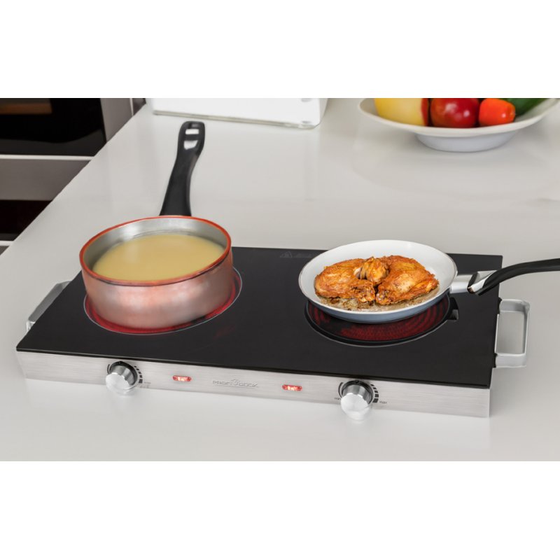 PROFI COOK infrared double hob PC-DKP 12, glass ceramic, 2800 watt